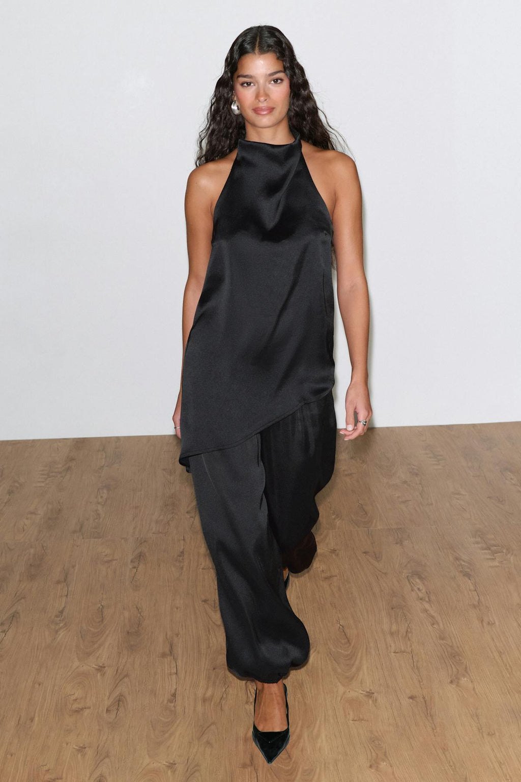 Satin balloon trousers