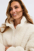 Half zip pile jacket