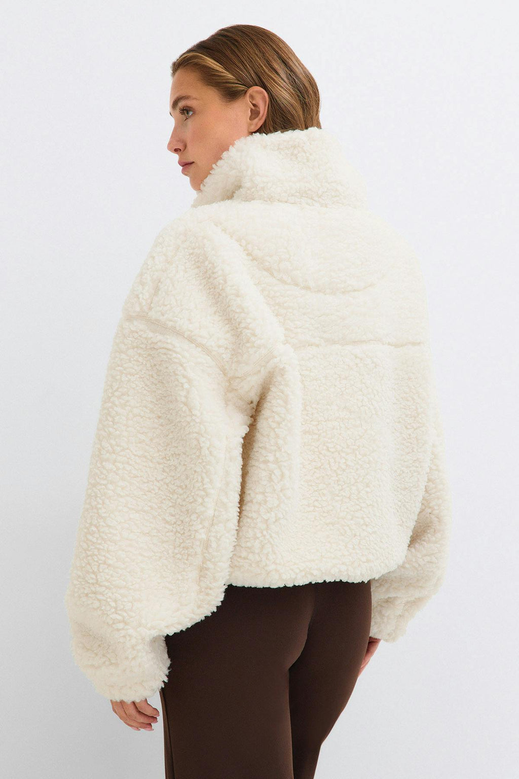 Half zip pile jacket