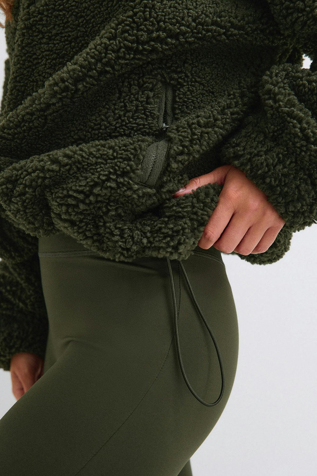 Half zip pile jacket