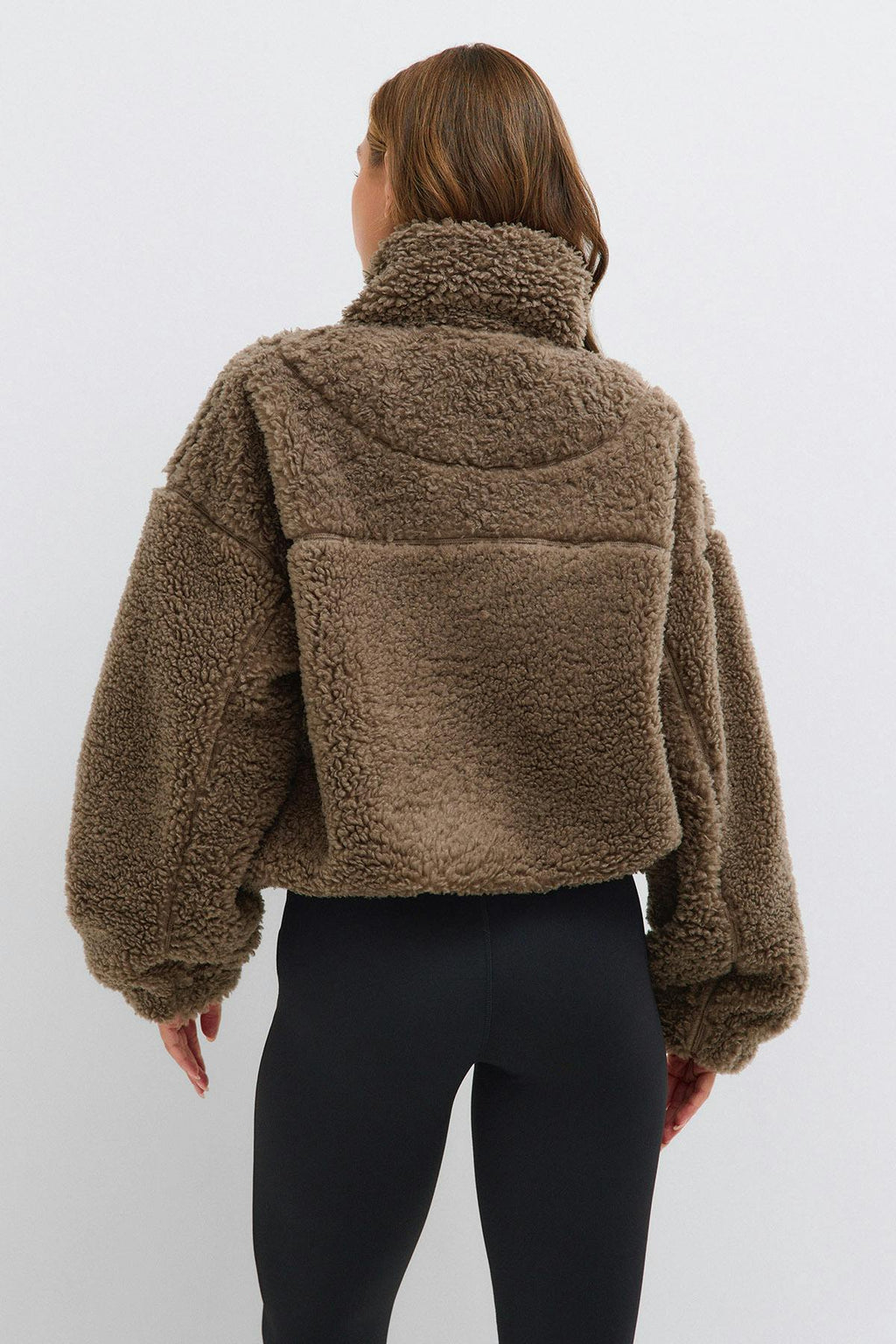 Half zip pile jacket
