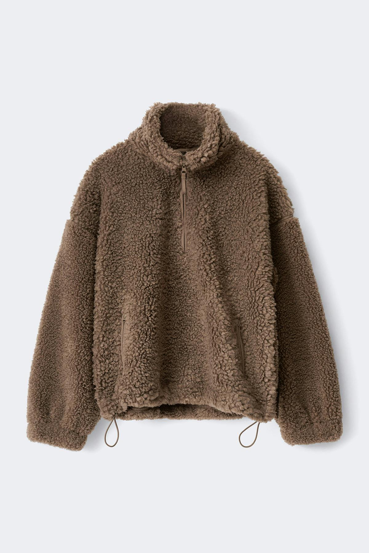Half zip pile jacket