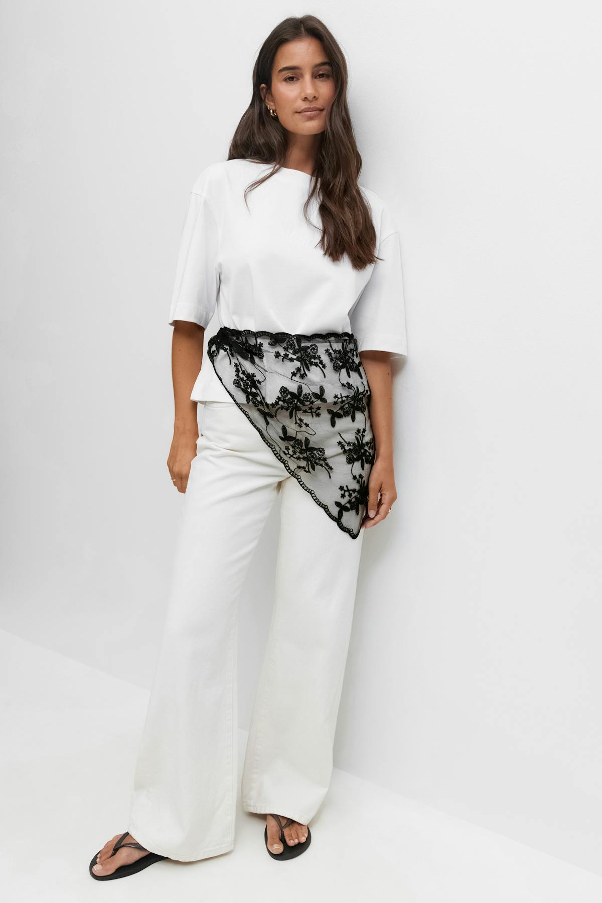 Embroidery hip scarf