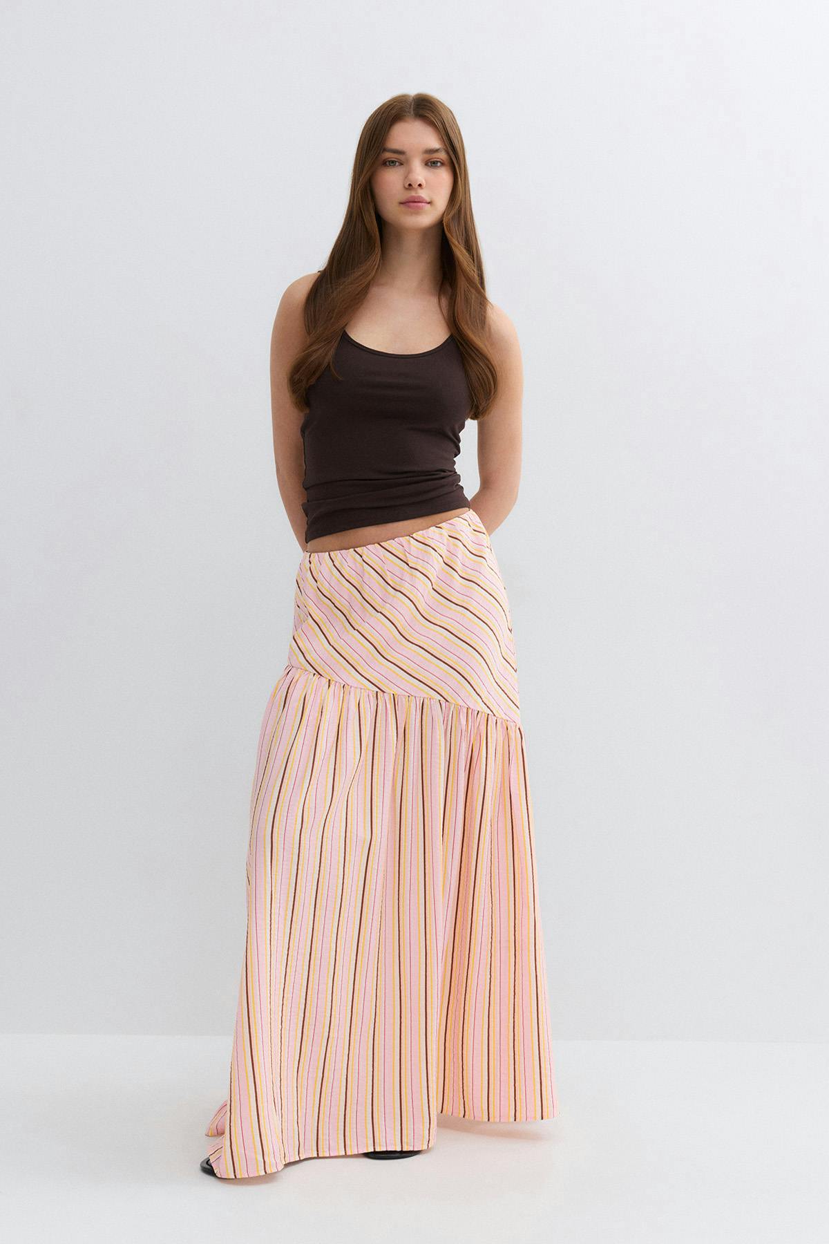 Dropped waist skirt