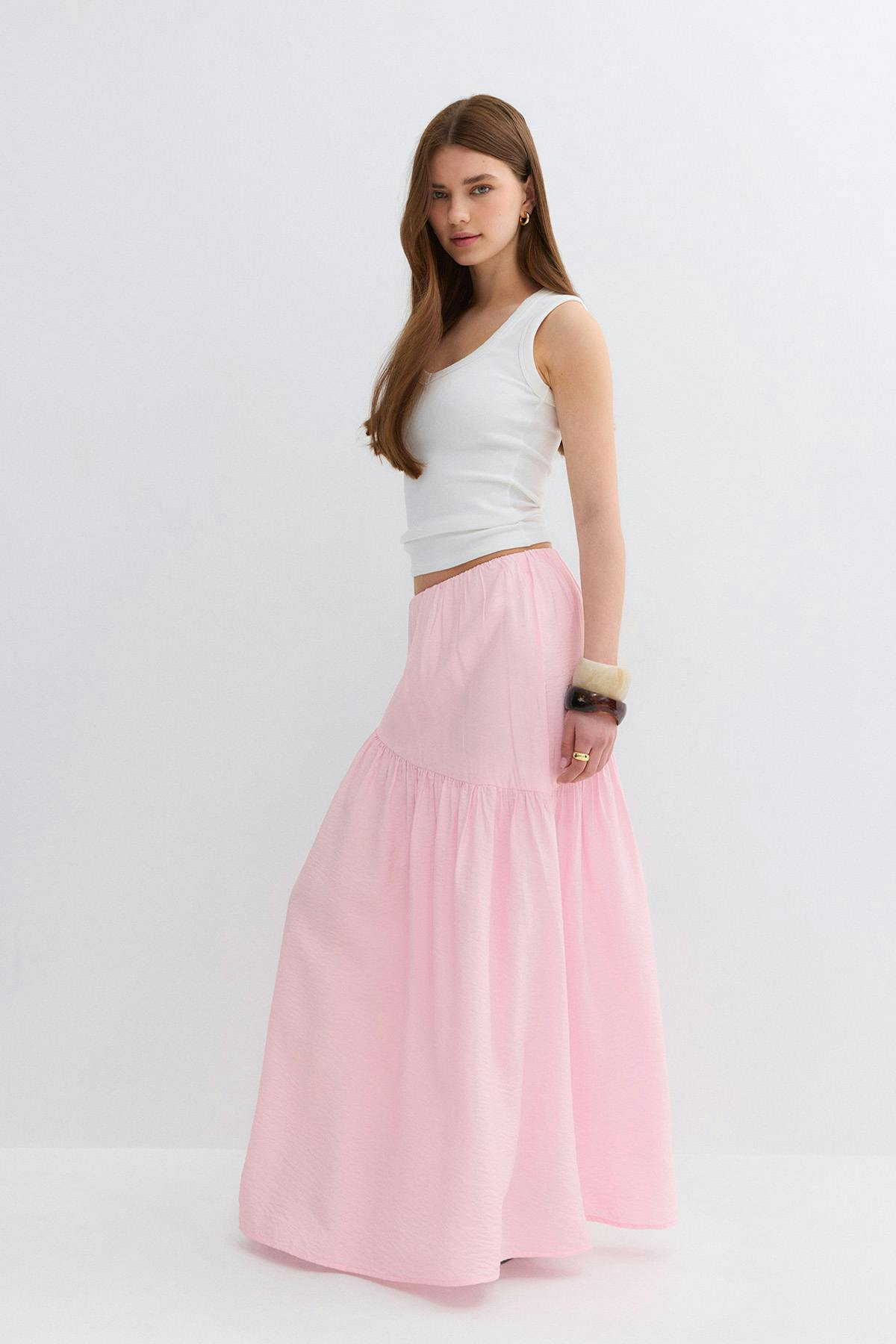 Dropped waist skirt