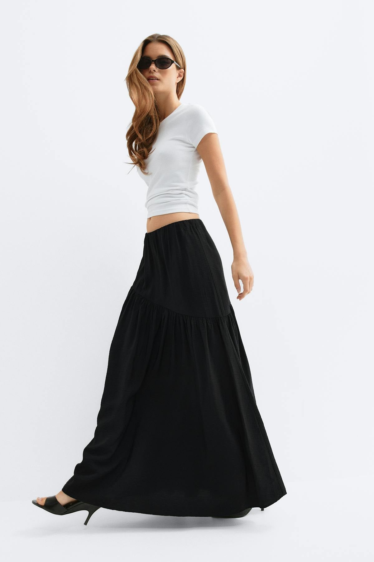 Dropped waist skirt