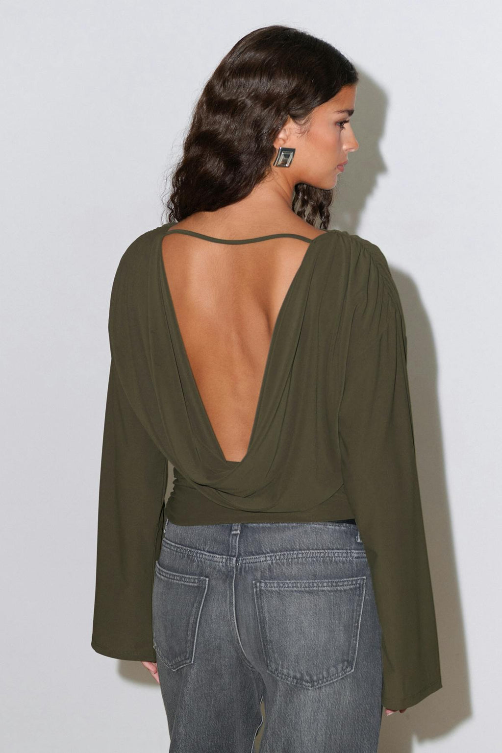 Draped back top