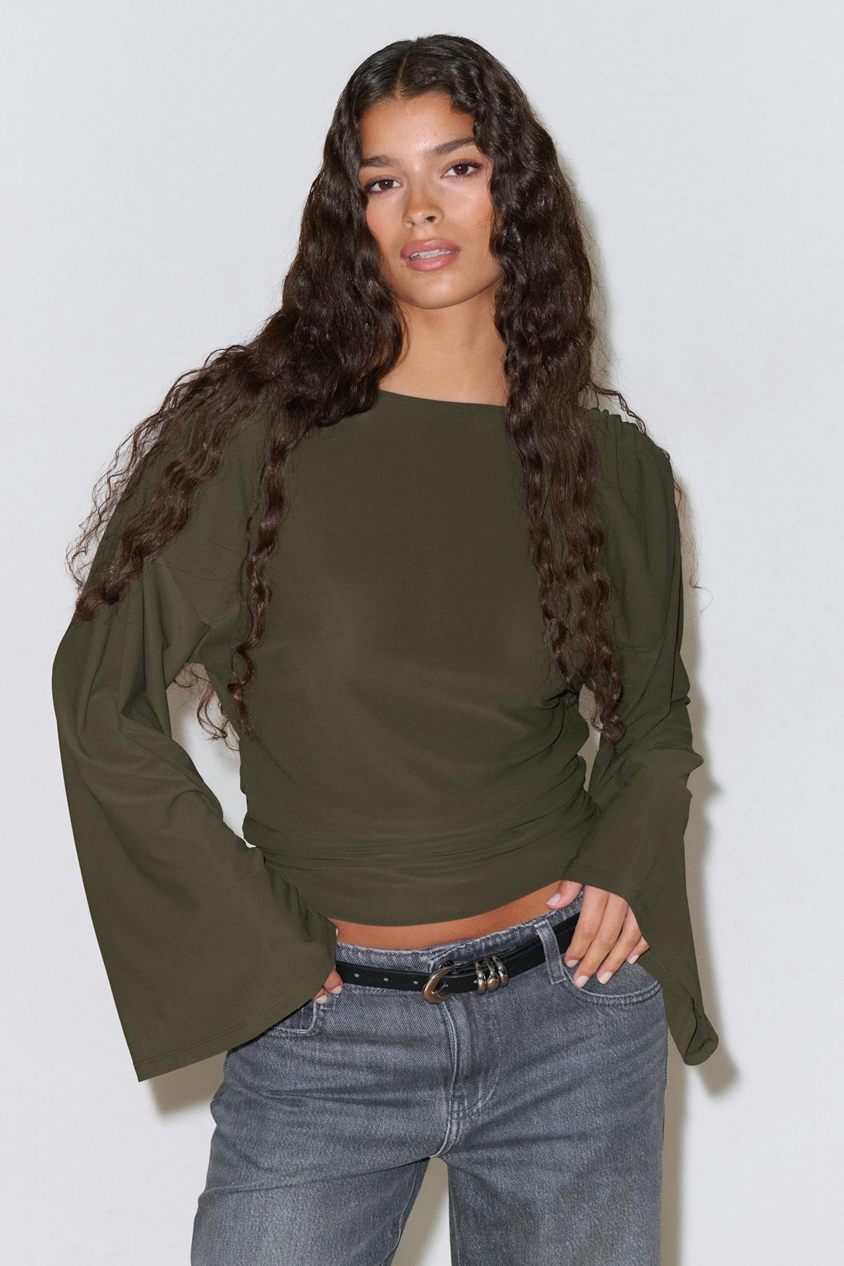 Draped back top