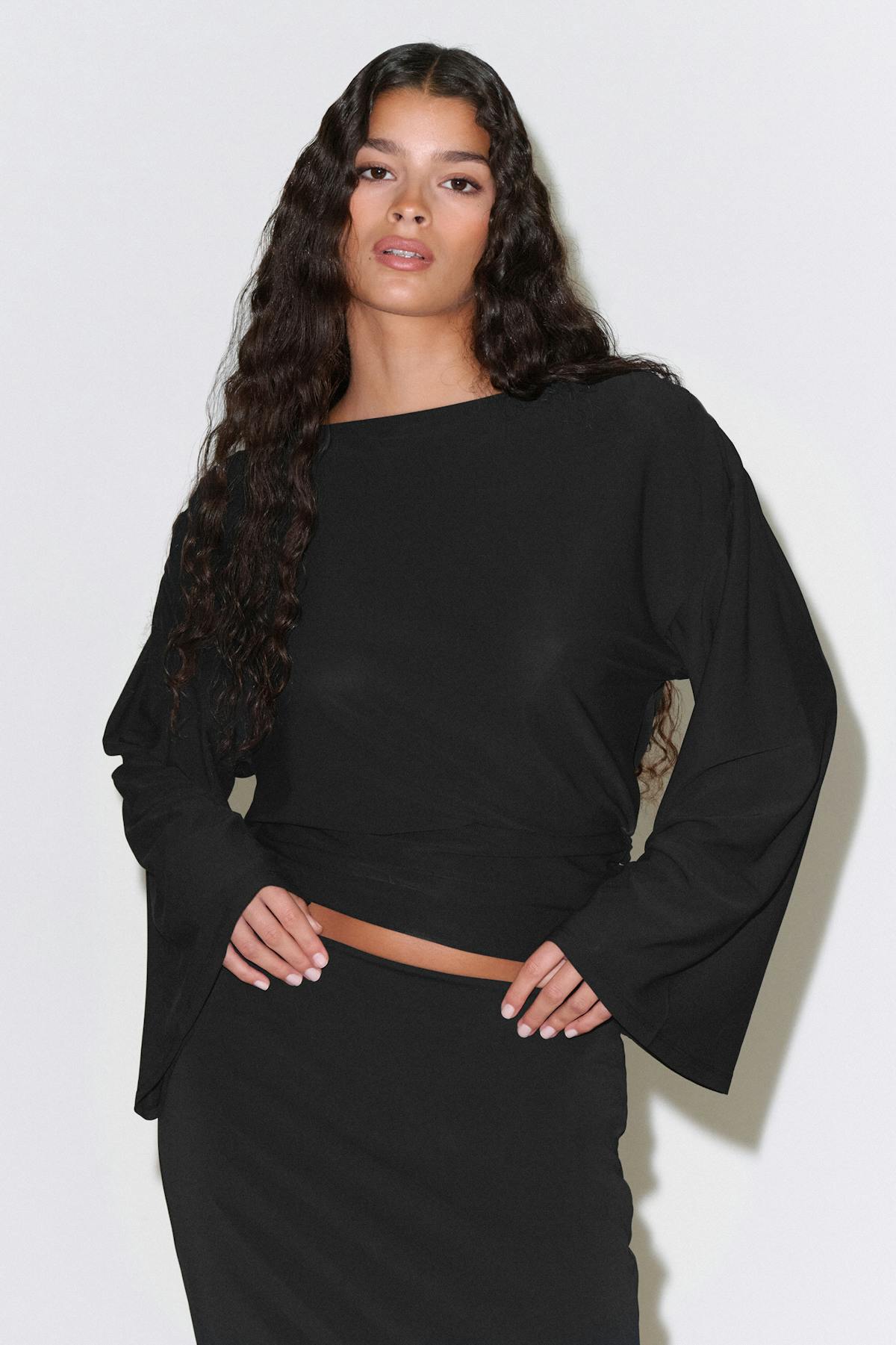 Draped back top