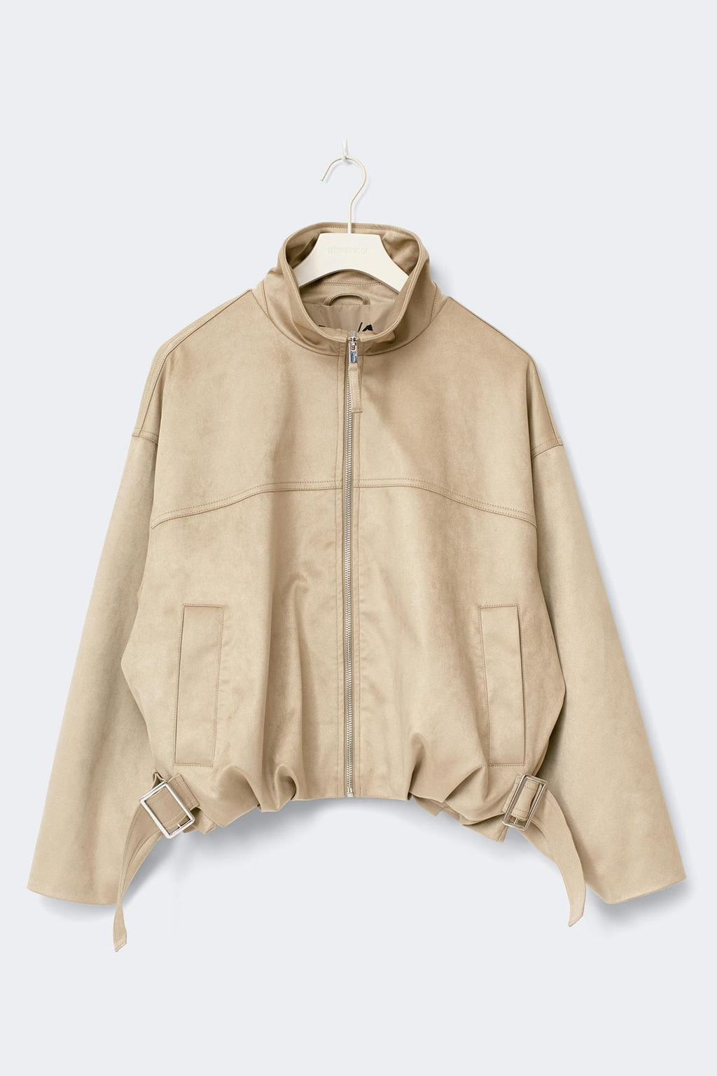 Faux suede high neck jacket