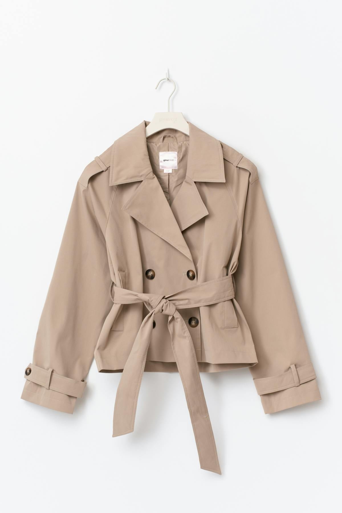 14+ short belted trench jacket