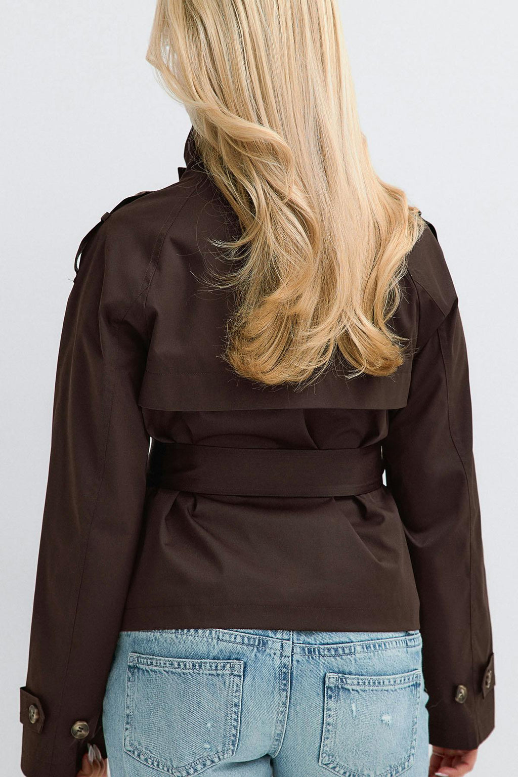14+ short belted trench jacket