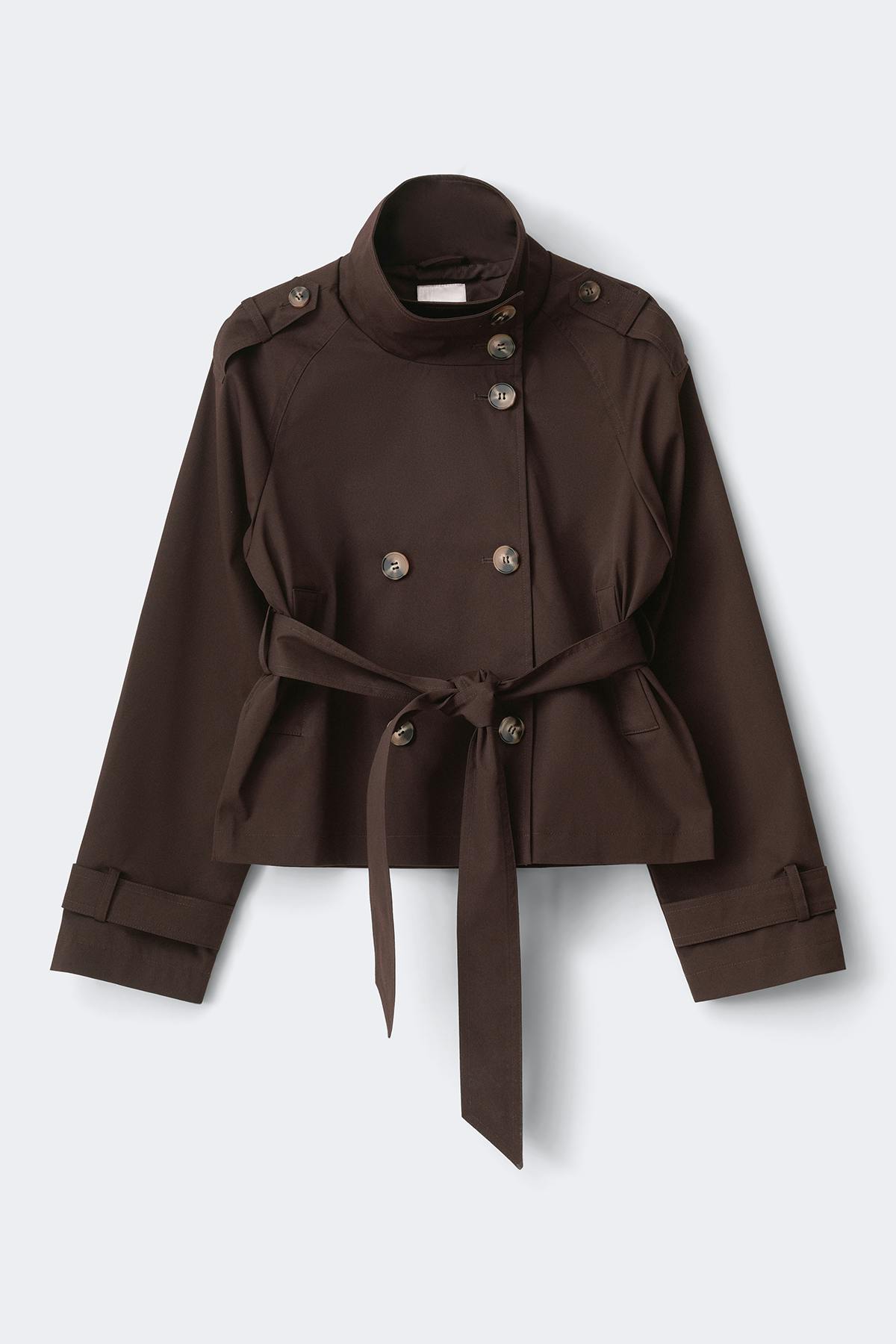 14+ short belted trench jacket