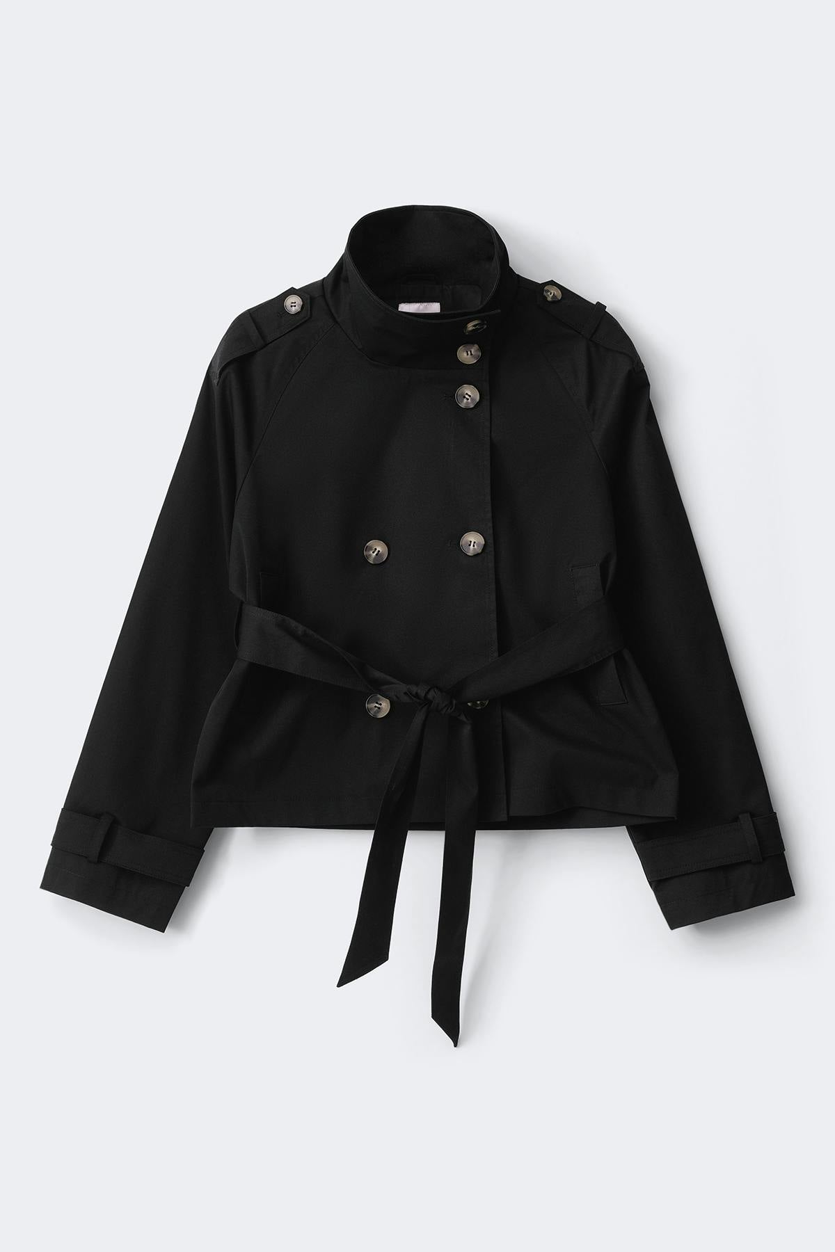 14+ short belted trench jacket