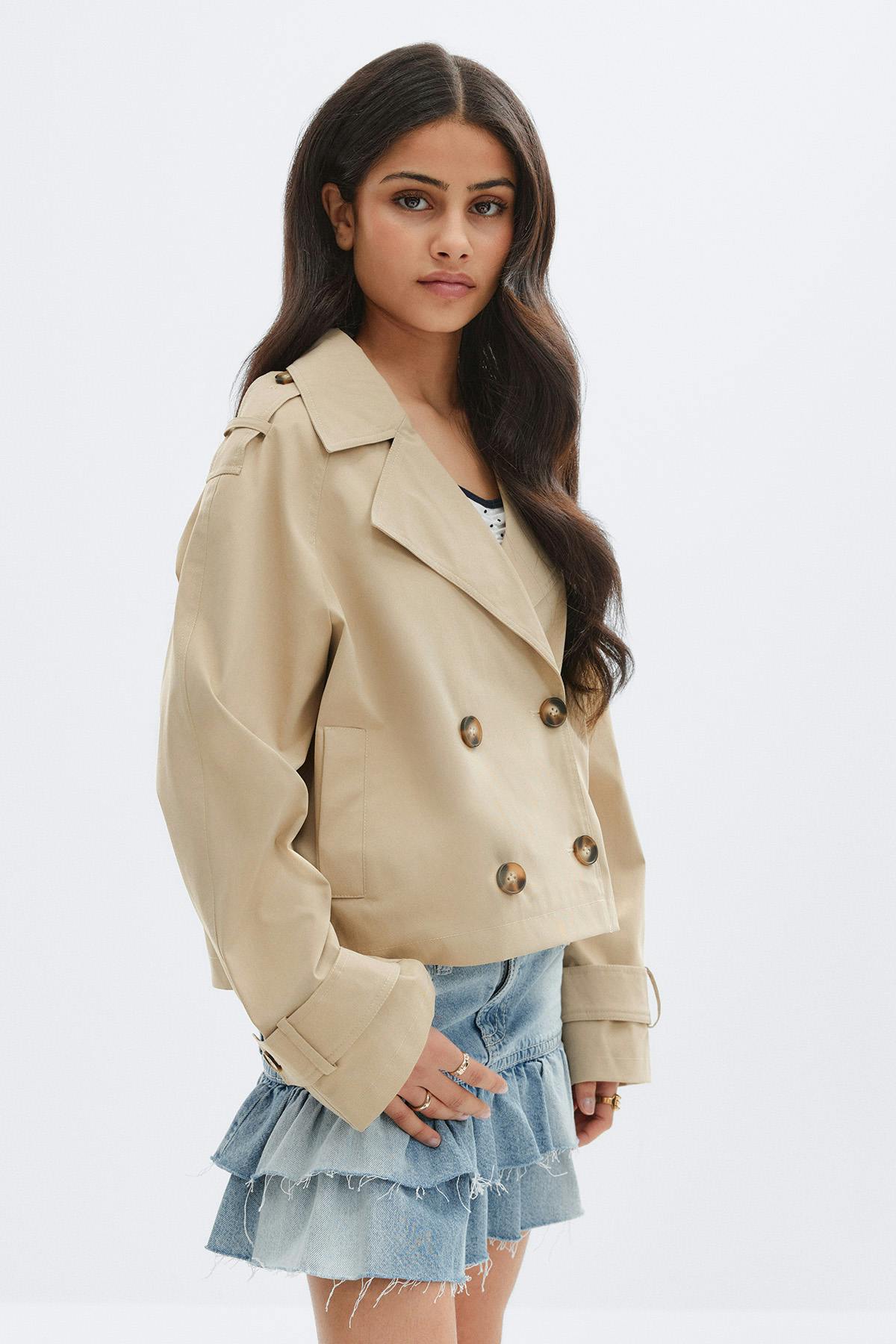 Y short trench jacket