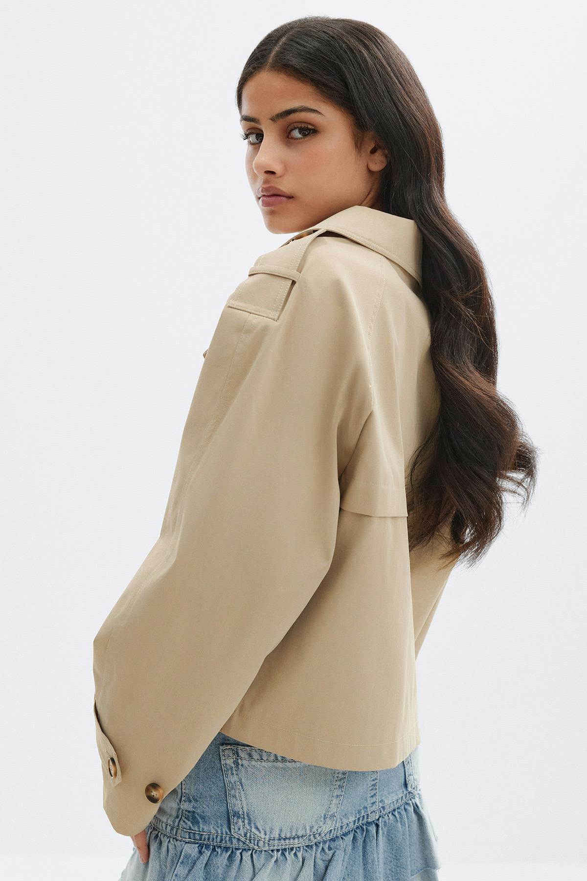 Y short trench jacket