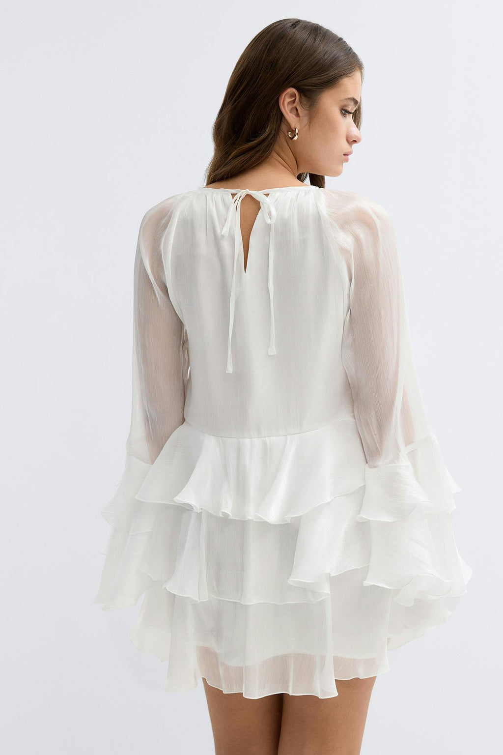 Flowy frill mini dress