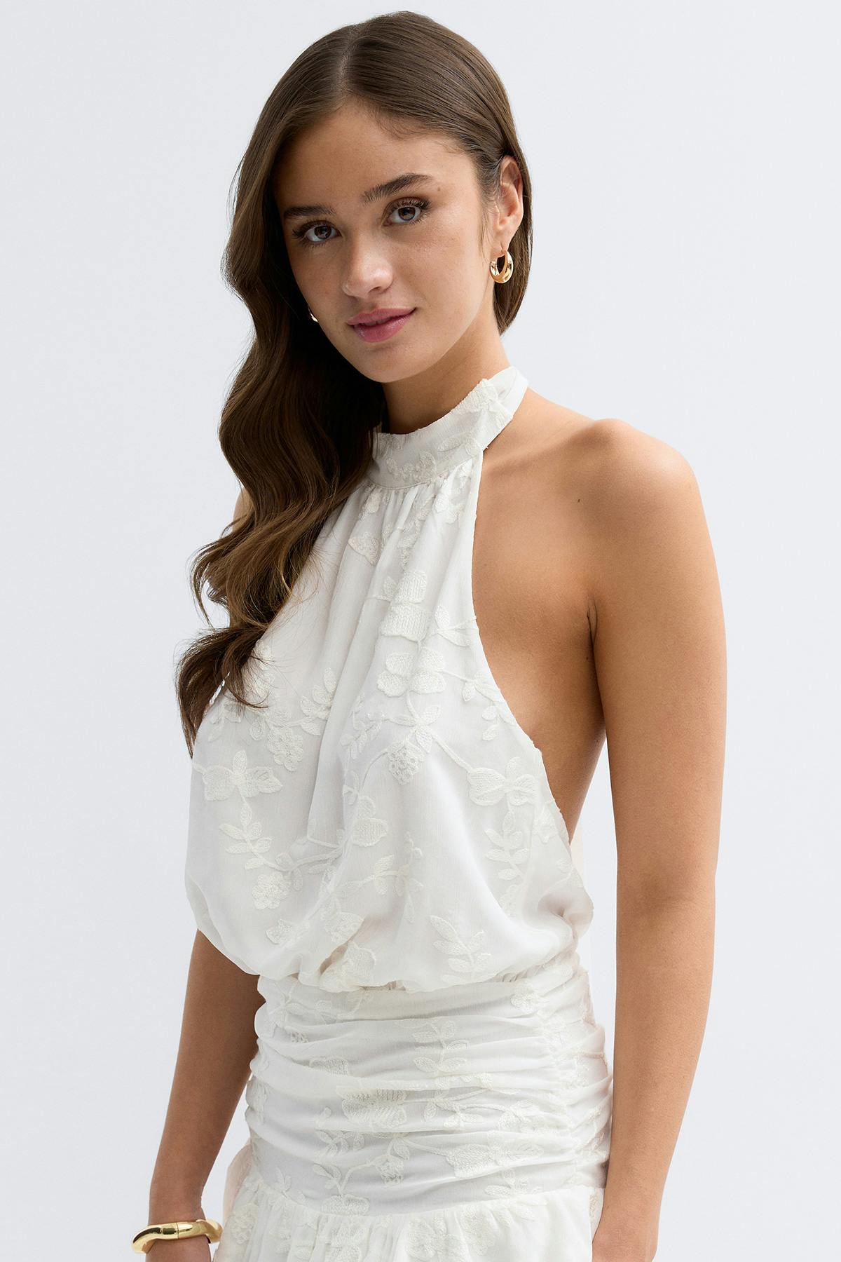 Embroidery mini dress
