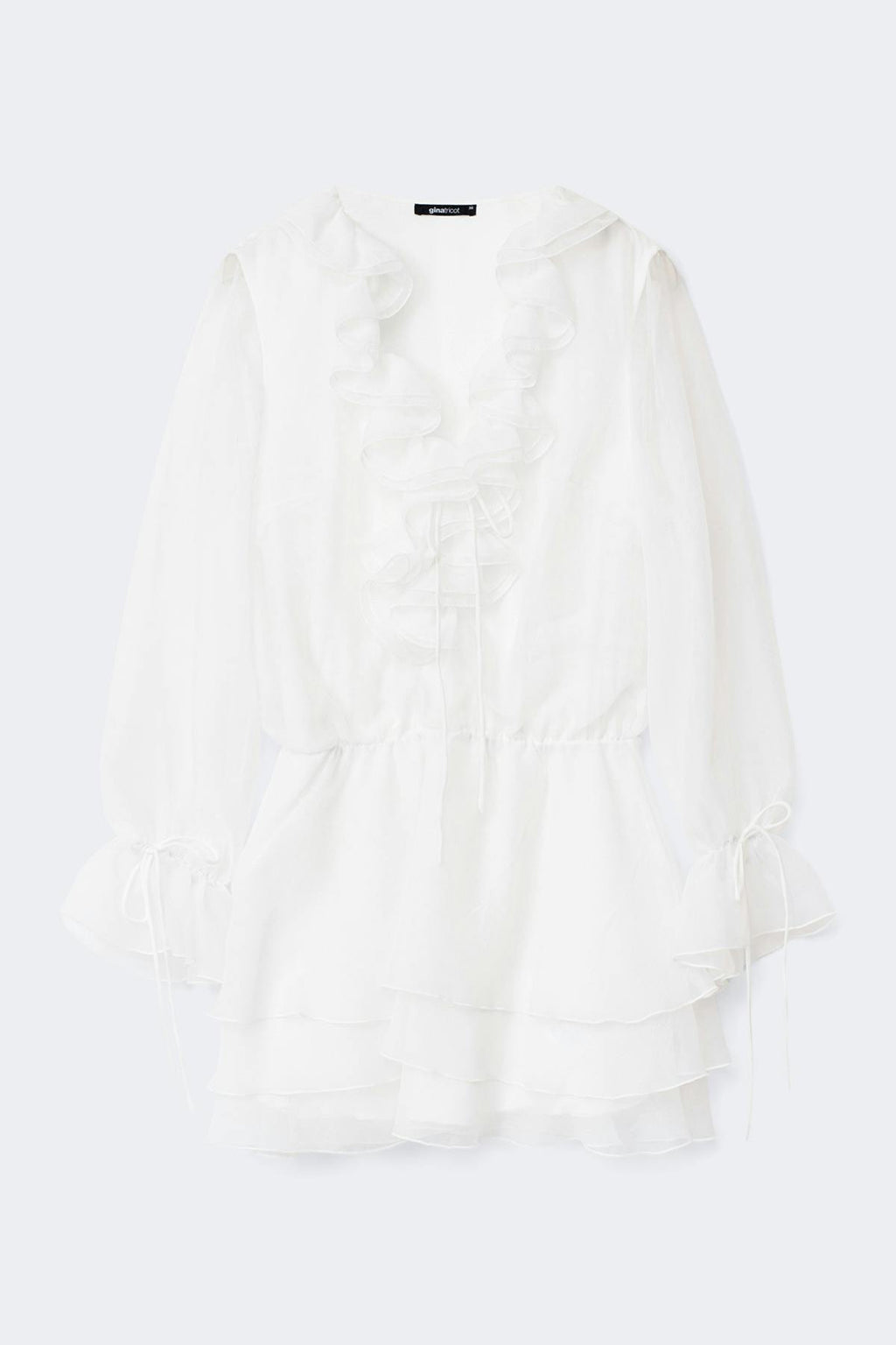 Long sleeve frill mini dress