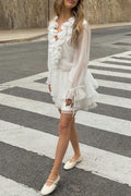 Long sleeve frill mini dress