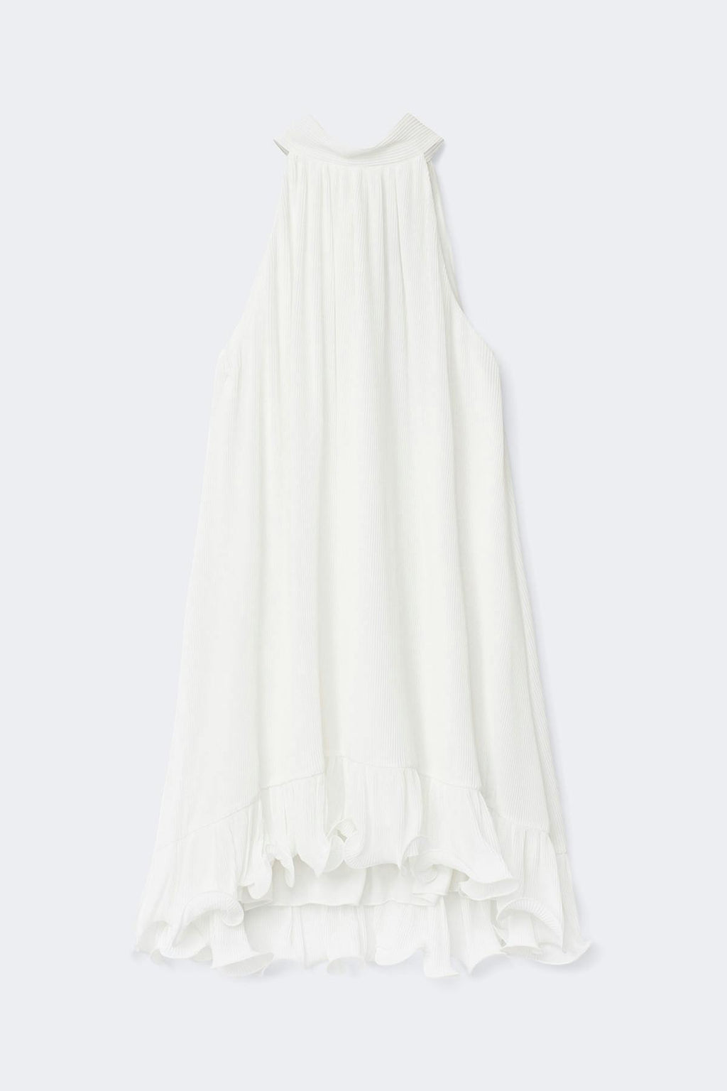 Pleated frill mini dress