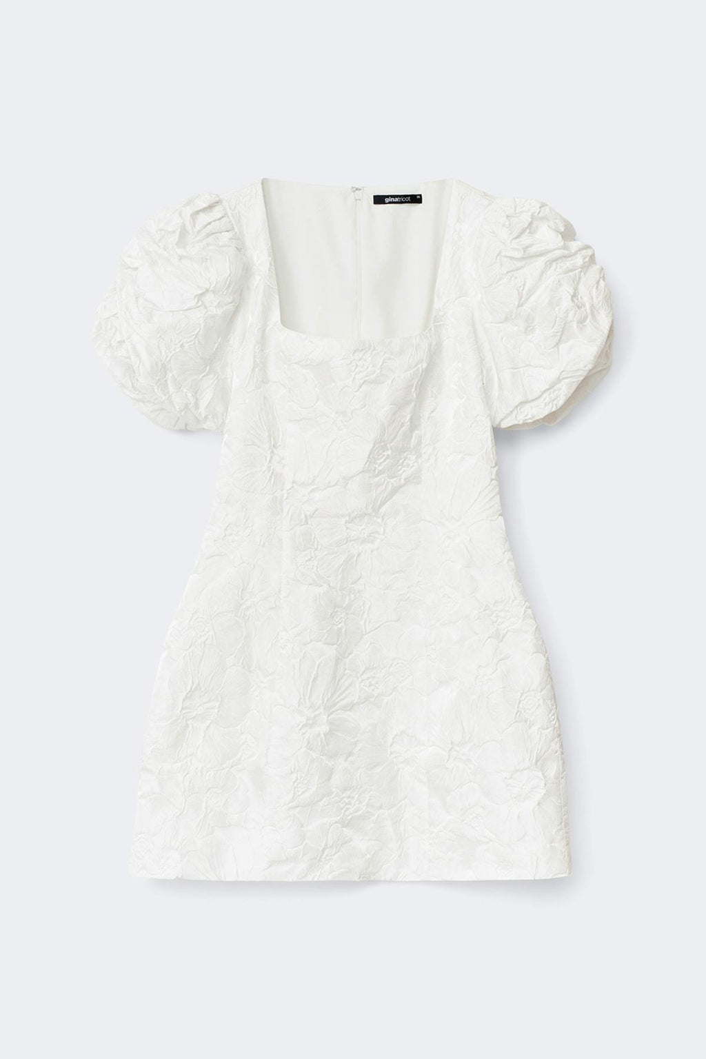 Brocade puffsleeve mini dress