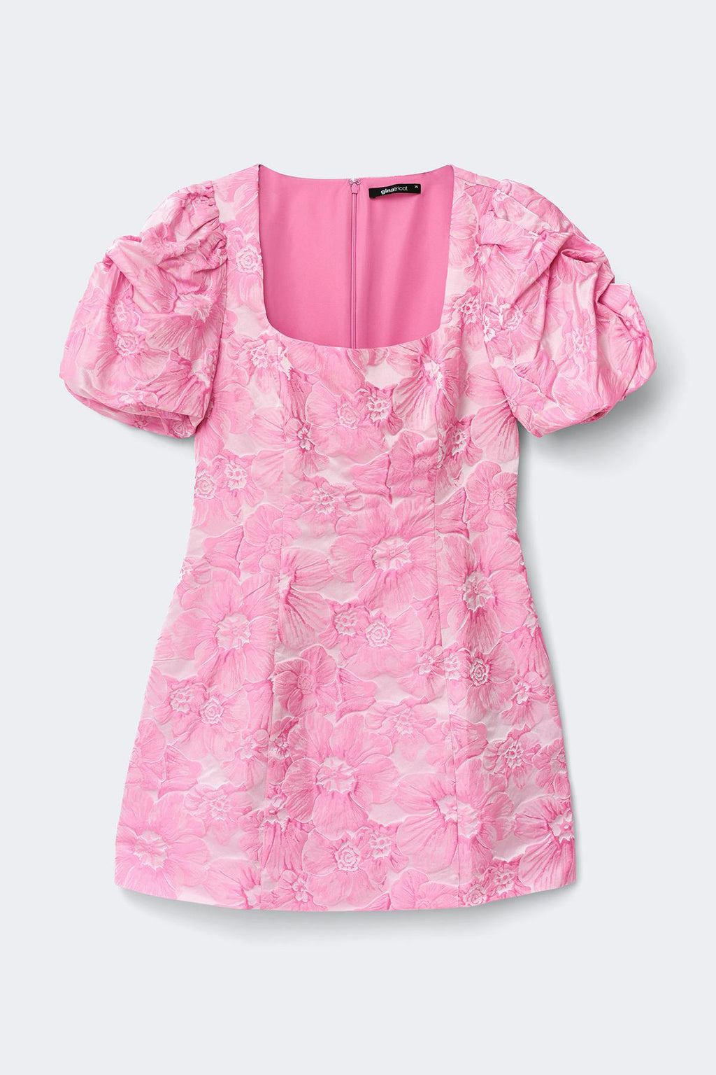 Brocade puffsleeve mini dress