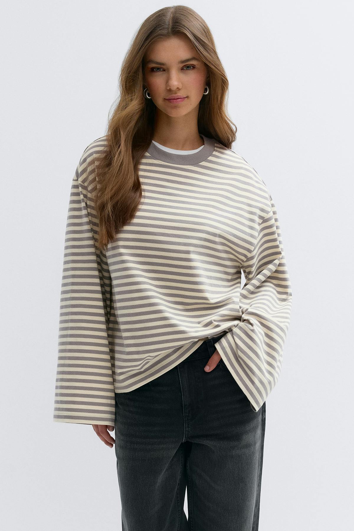 Stripe long sleeve tee
