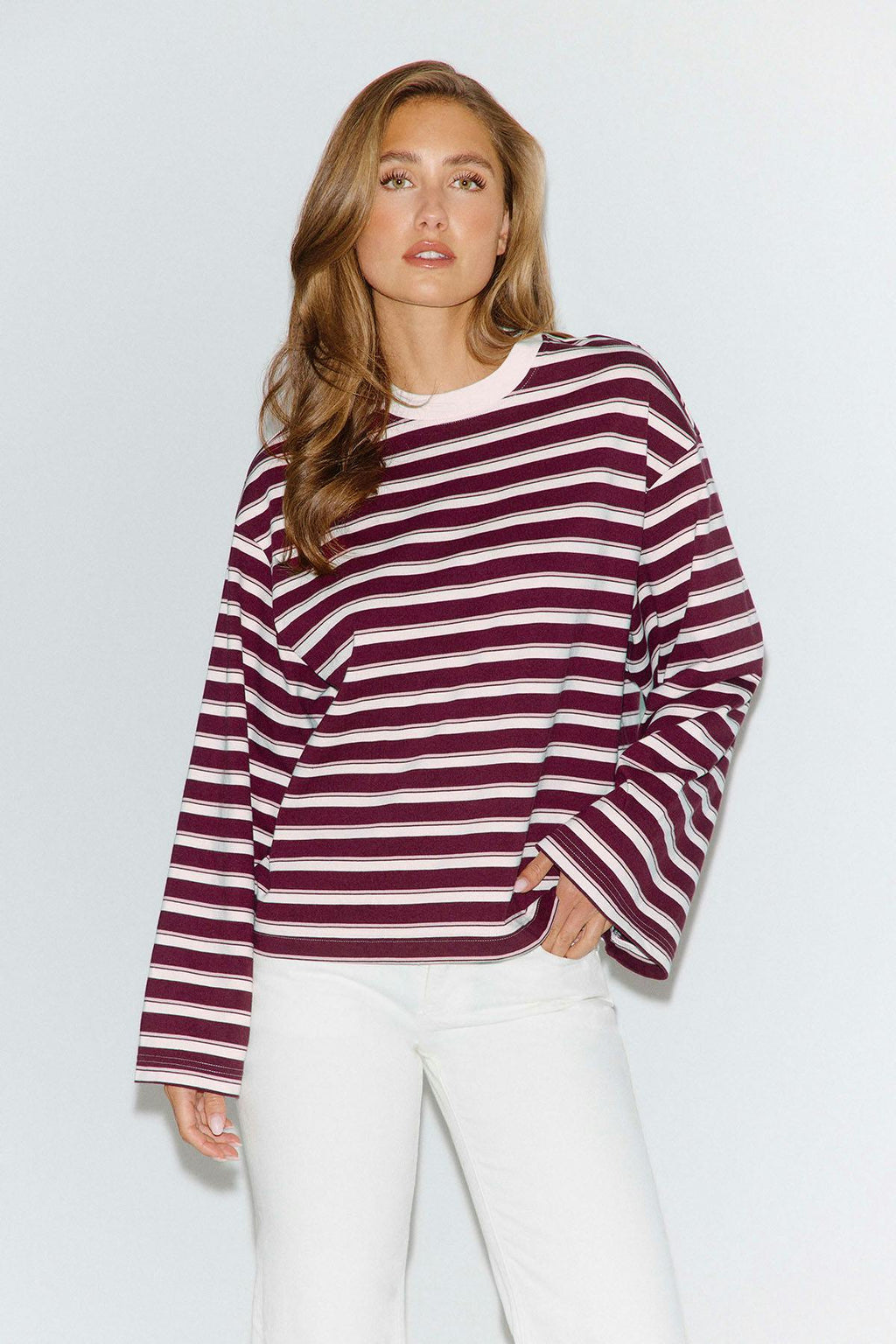 Stripe long sleeve tee