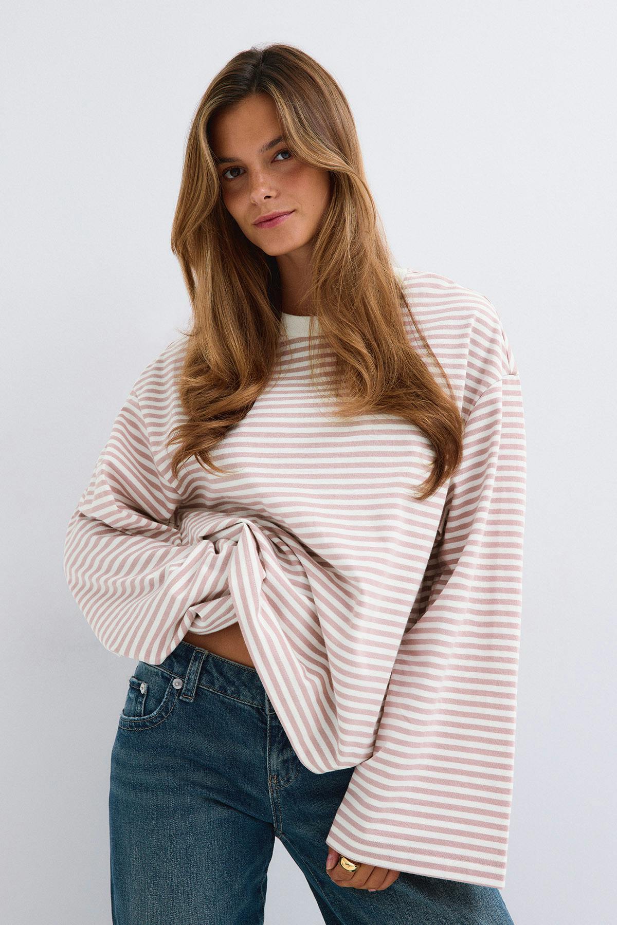 Stripe long sleeve tee