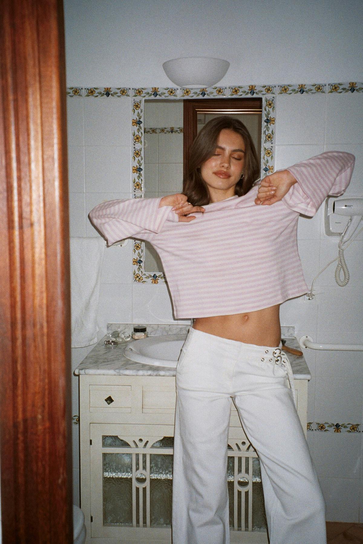 Stripe long sleeve tee