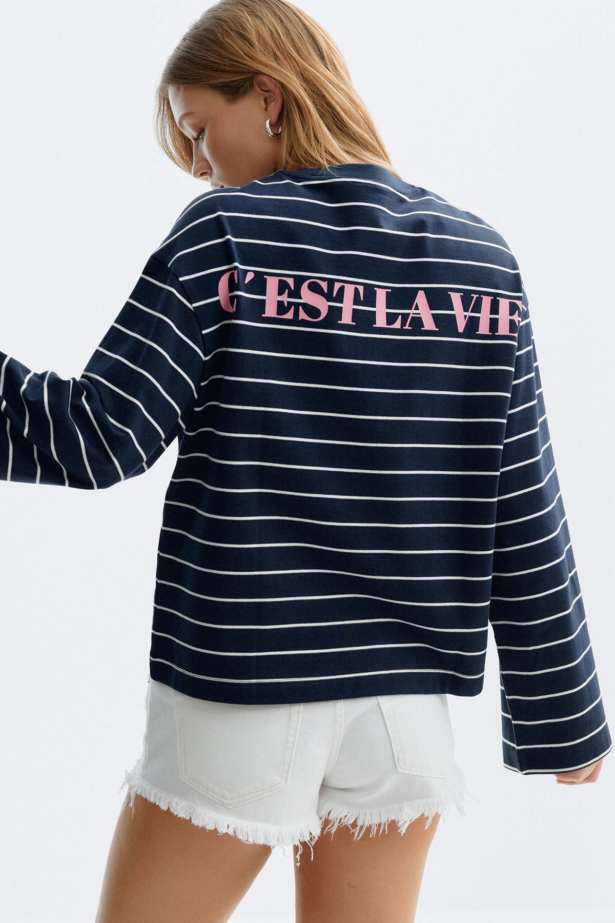 Stripe long sleeve tee