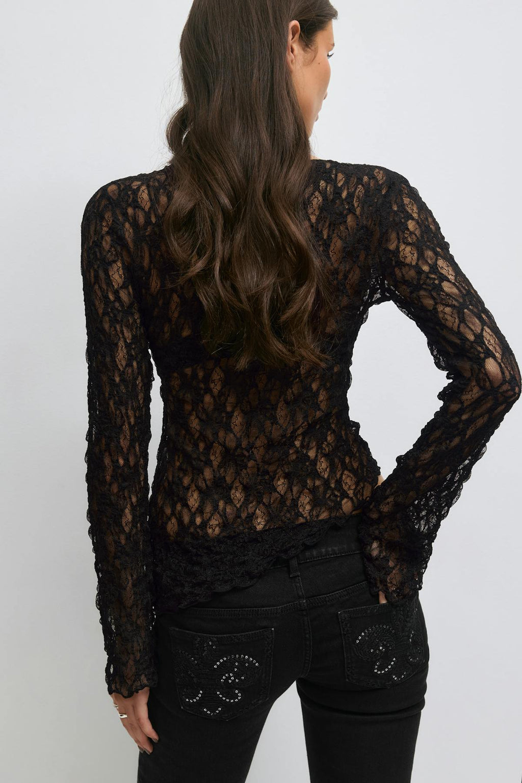 14+ asymmetric lace top