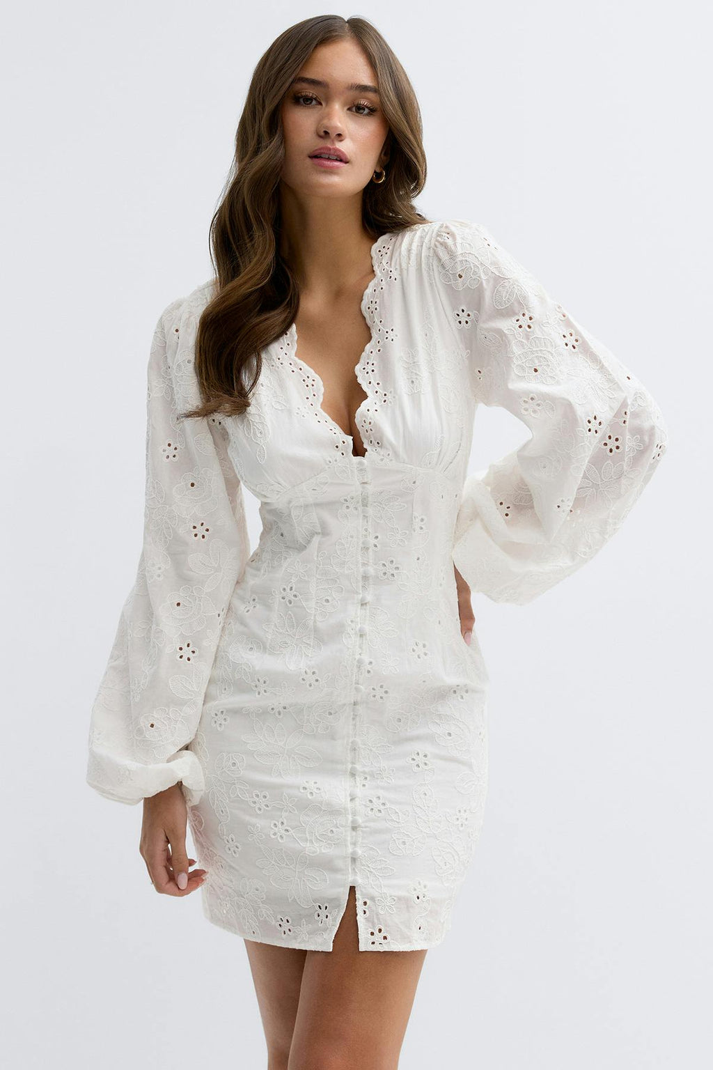 Embroidered mini dress