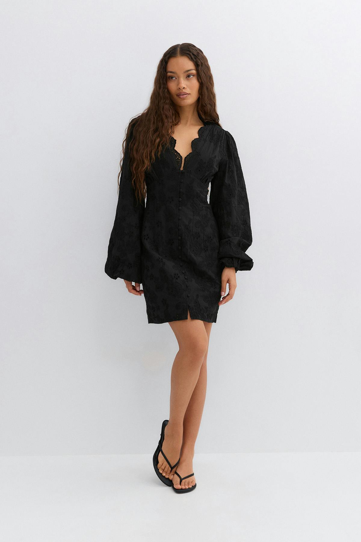 Embroidered mini dress