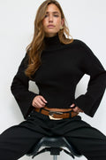Funnel neck knitted sweater