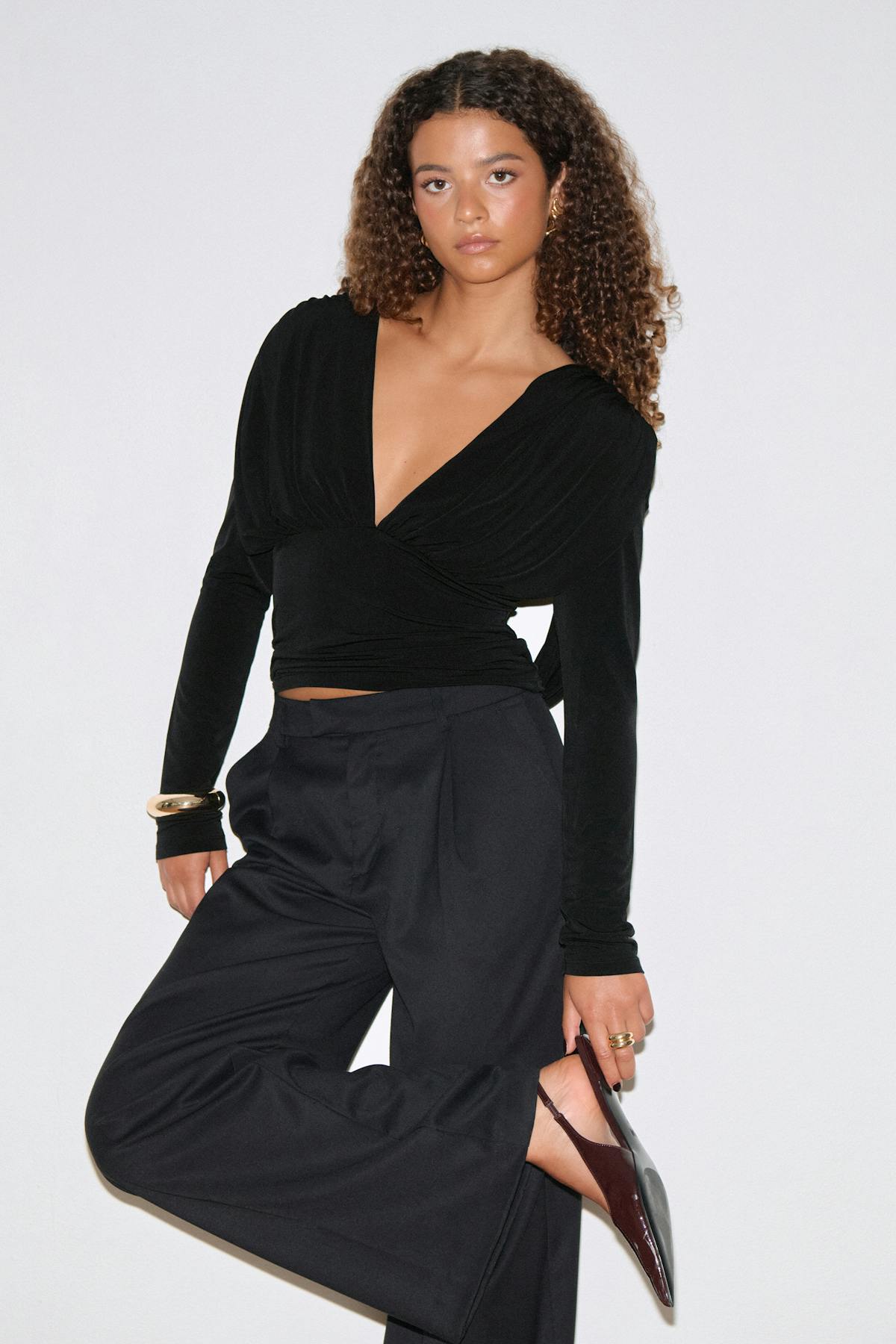 Draped back top