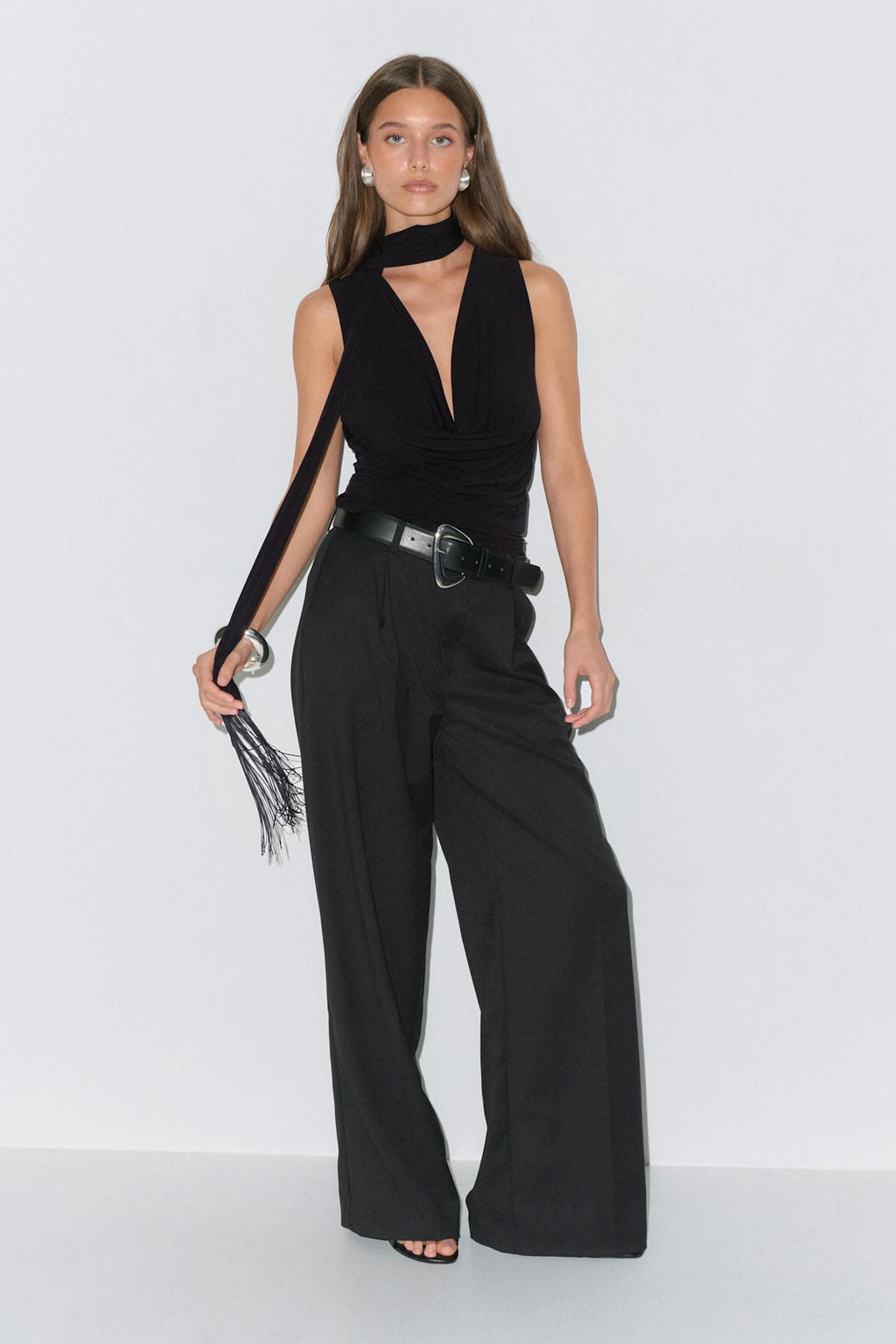 Fringe scarf top