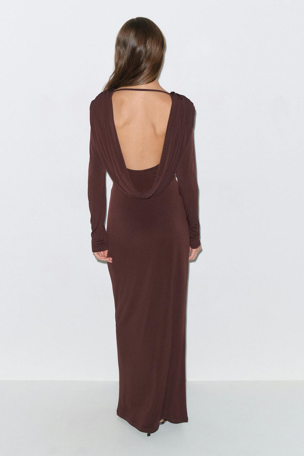 Draped back maxi dress