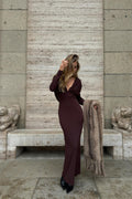 Draped back maxi dress