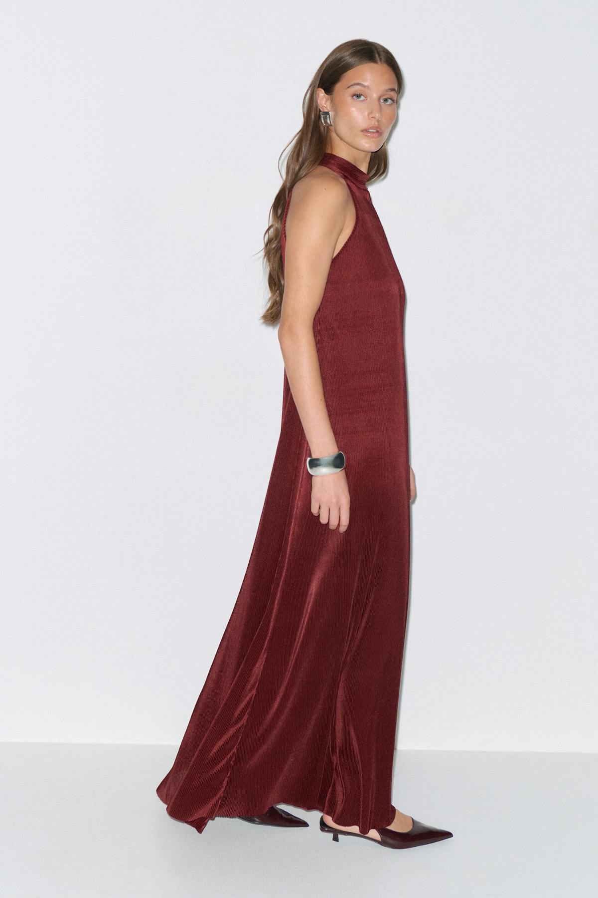 Pleated maxi dress