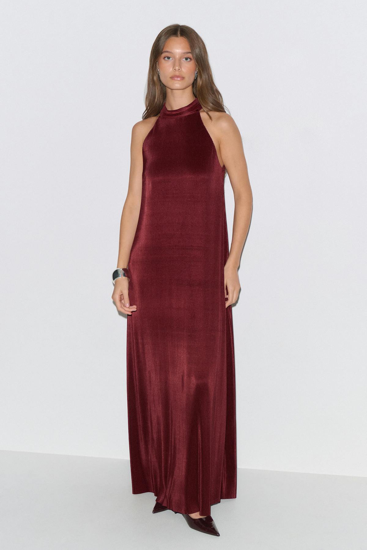 Pleated maxi dress
