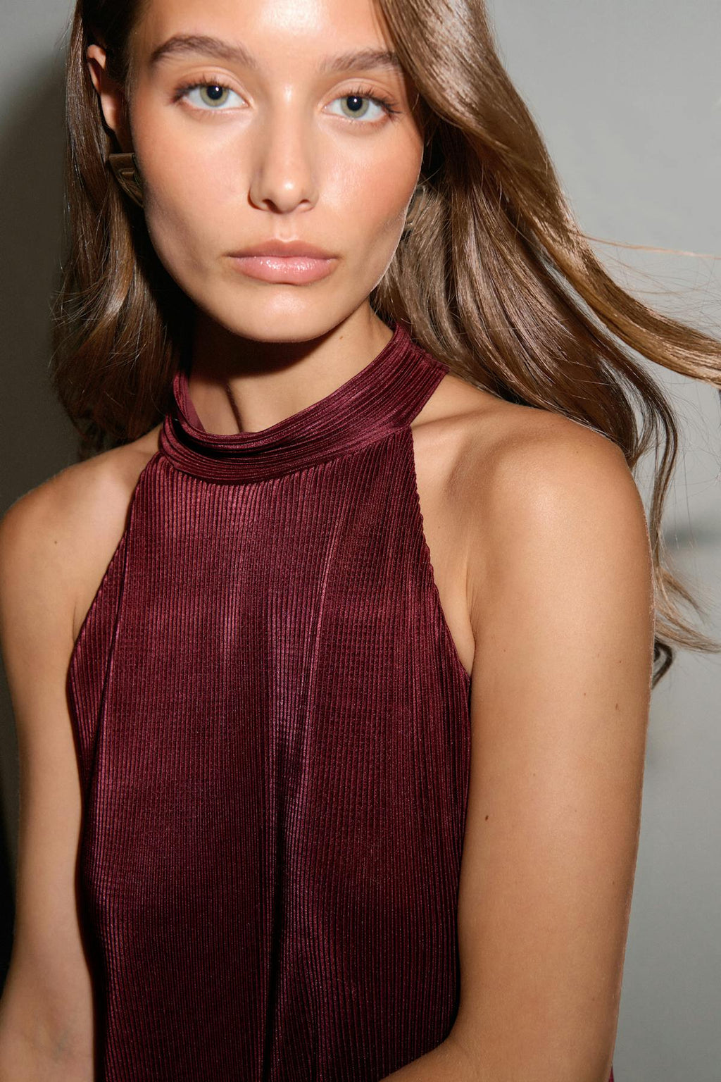Pleated maxi dress
