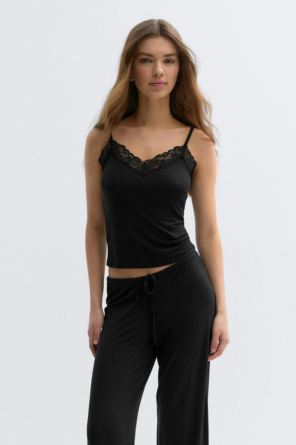 Soft lace loungewear singlet