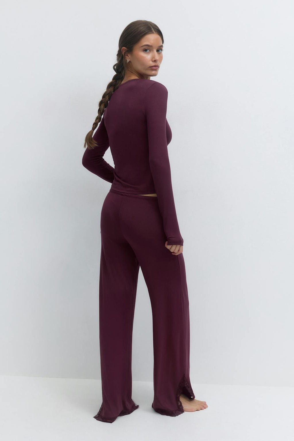 Soft lace loungewear trousers