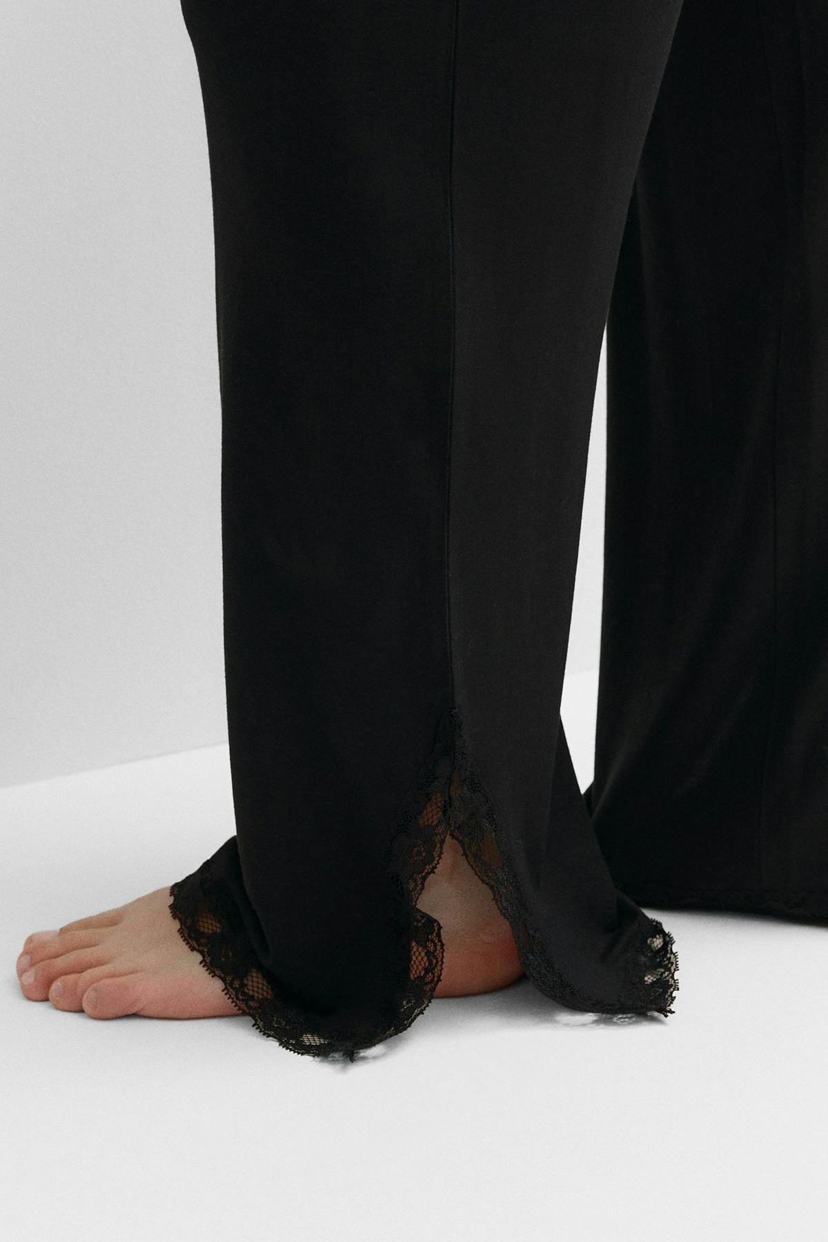 Soft lace loungewear trousers