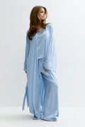 Soft slit loungewear robe