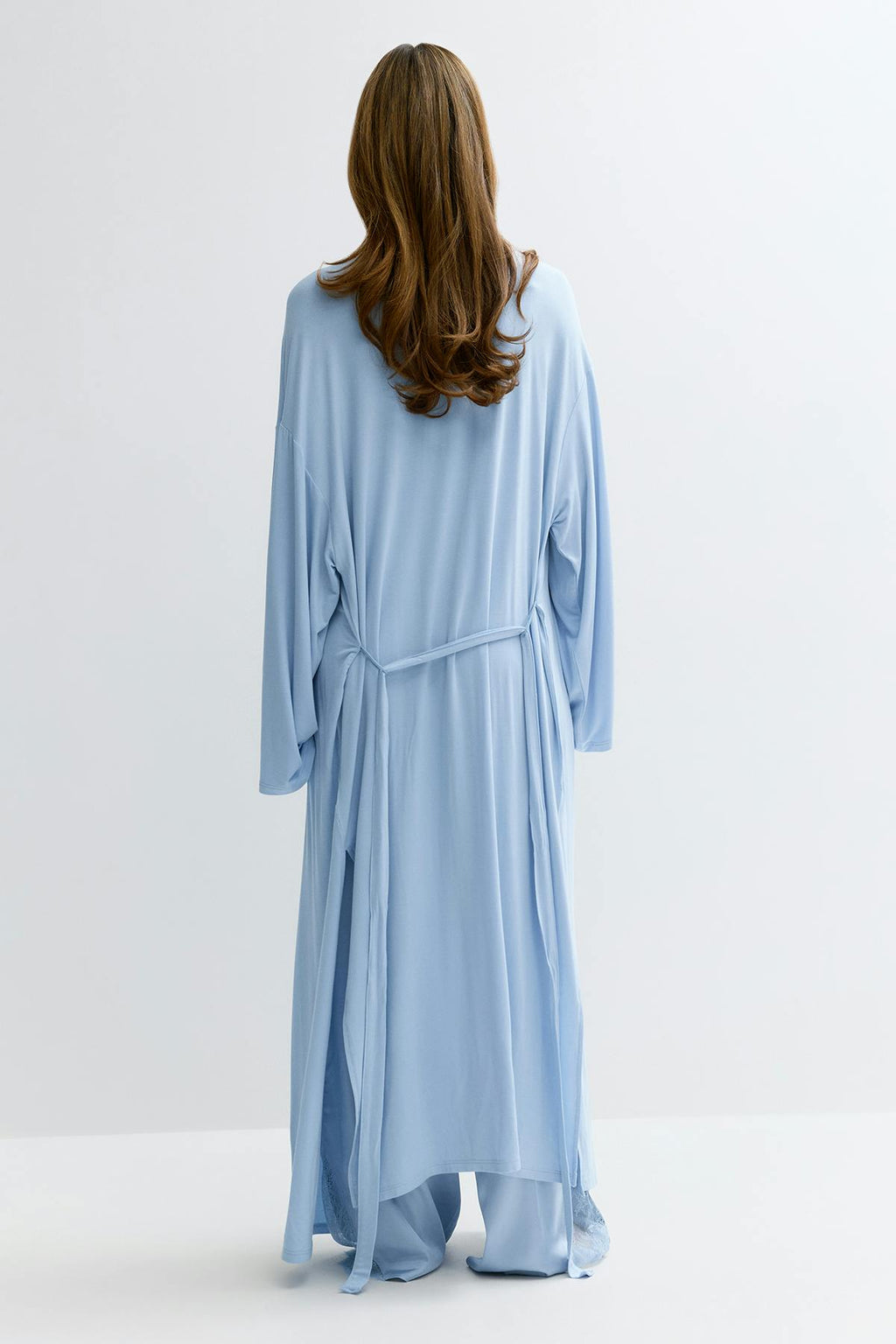 Soft slit loungewear robe