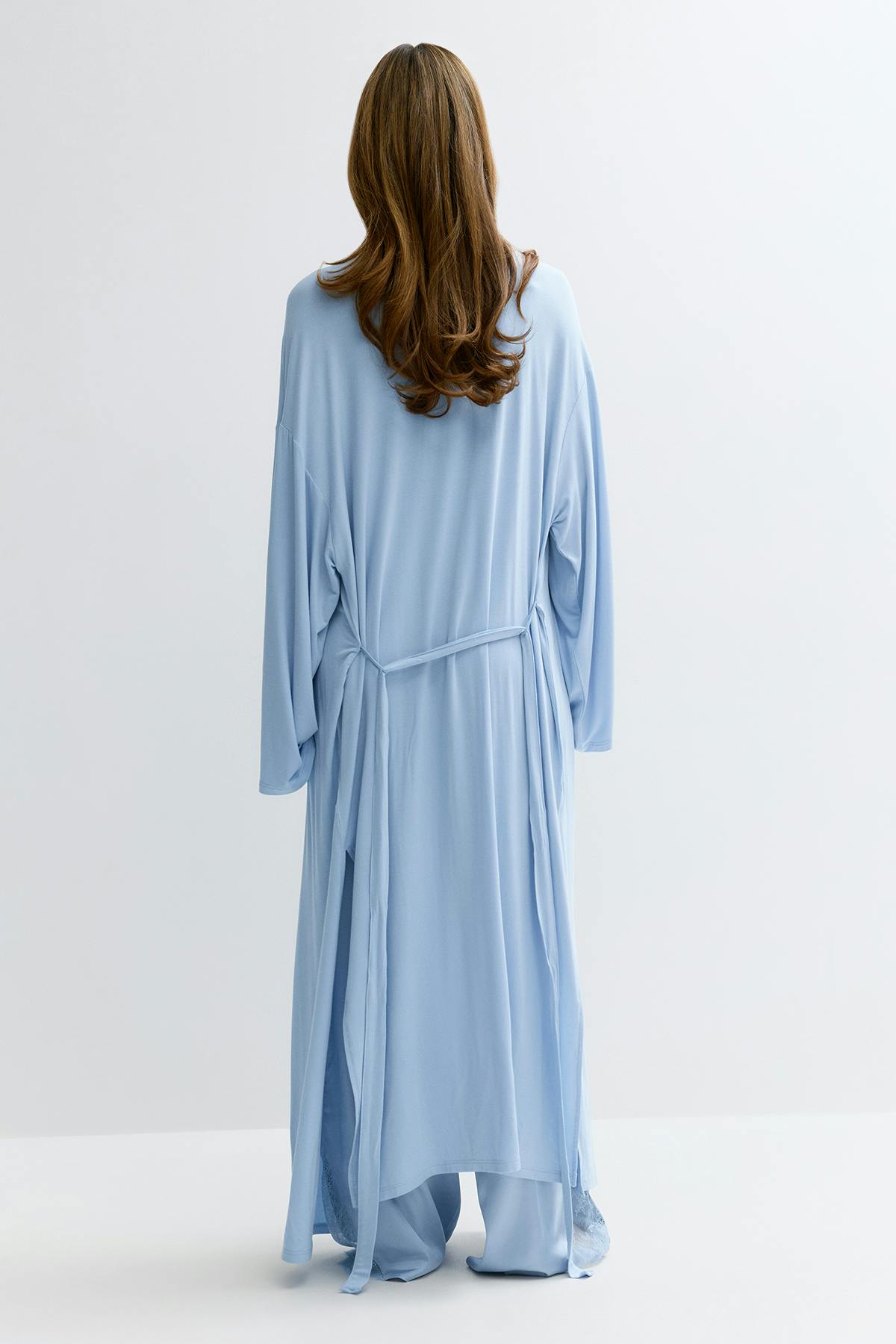 Soft slit loungewear robe