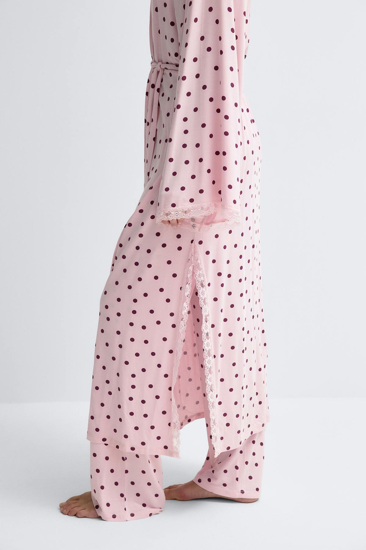 Soft lace loungewear robe